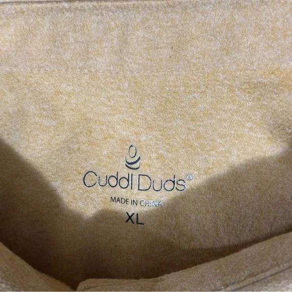 Cuddl Duds Men's Casual Button Down Shirt in Tan - Picture 3 of 8
